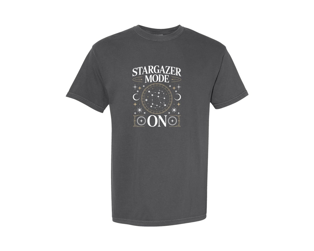 brand:Comfort Colors|color:Pepper|Stargazer Mode On Constellation Art Graphic T-Shirt