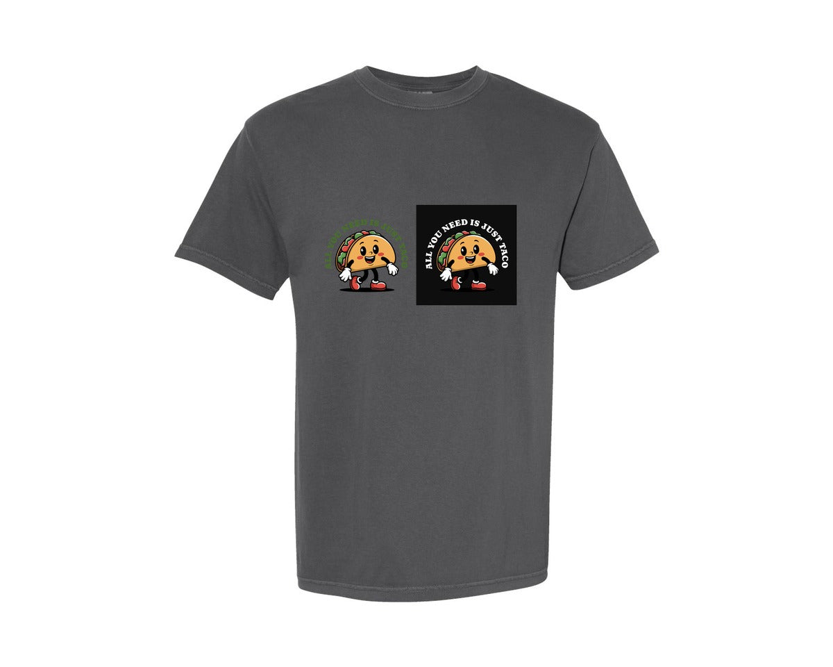 brand:Comfort Colors|color:Pepper|Funny Taco Mascot Design Graphic T-Shirt