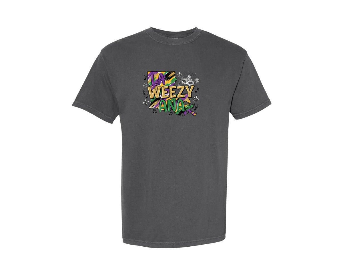 brand:Comfort Colors|color:Pepper|La Weezy Ana Louisiana Design Graphic T-Shirt