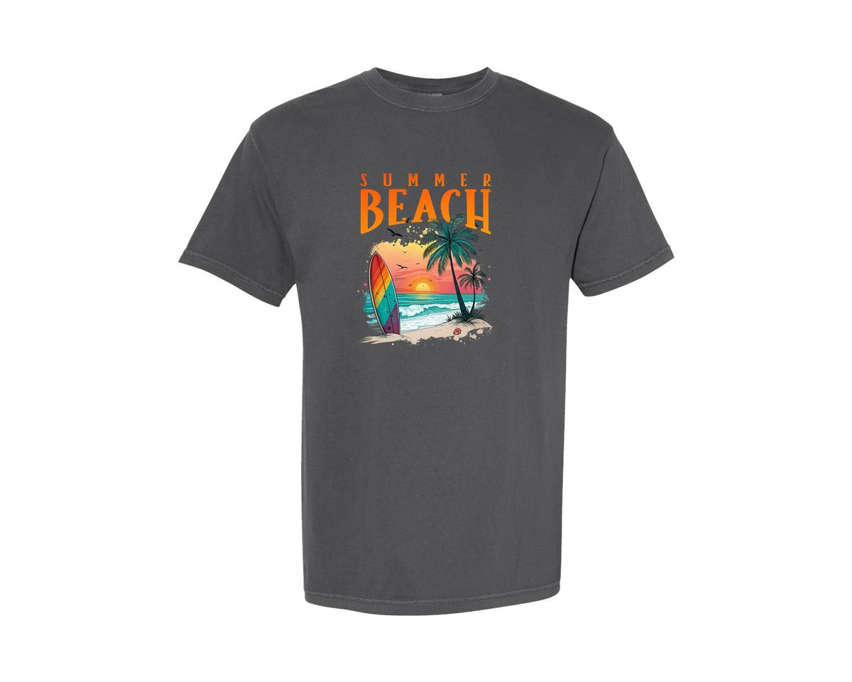 brand:Comfort Colors|color:Pepper|Surf Wave Summer Beach Shirt Summer Graphic T-Shirt