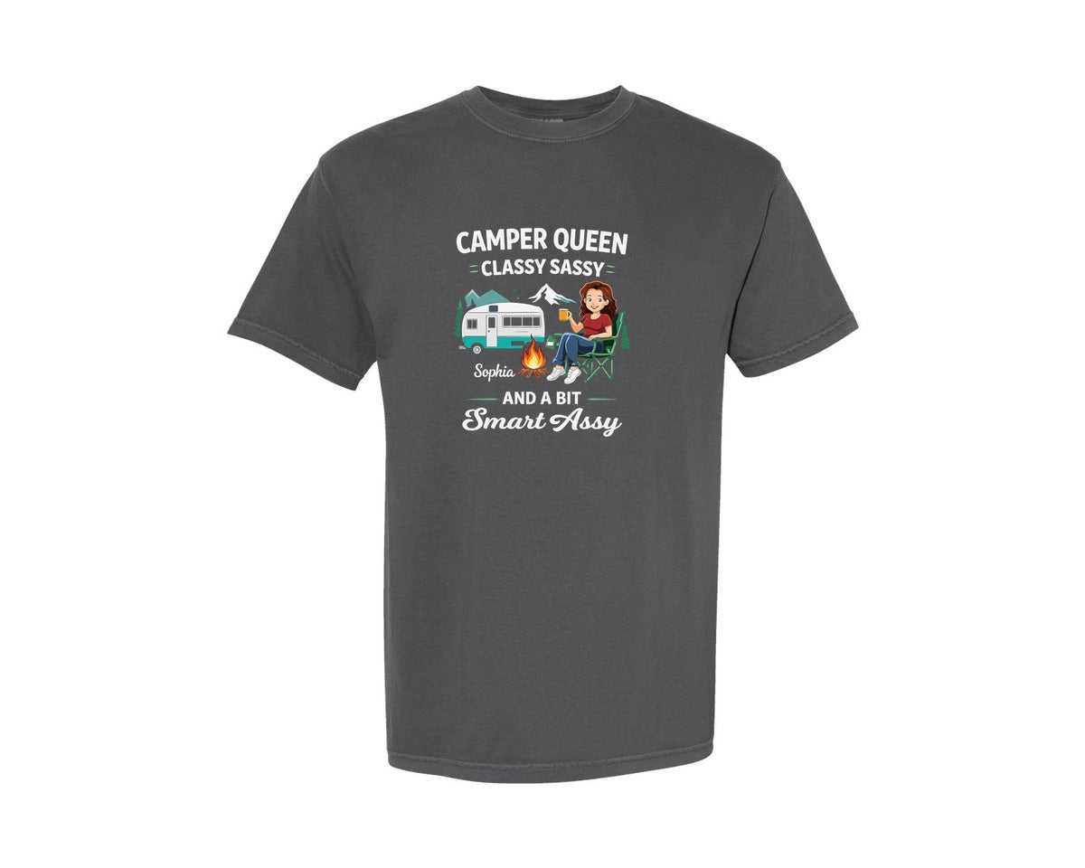 brand:Comfort Colors|color:Pepper|Camper Queen 4 Graphic T-Shirt