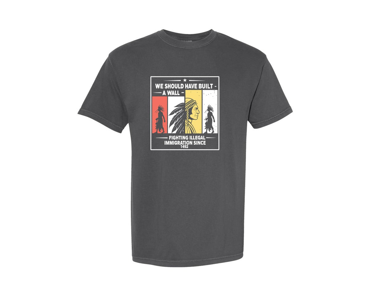 brand:Comfort Colors|color:Pepper|Funny History Shirt 1492 Immigration Graphic T-Shirt