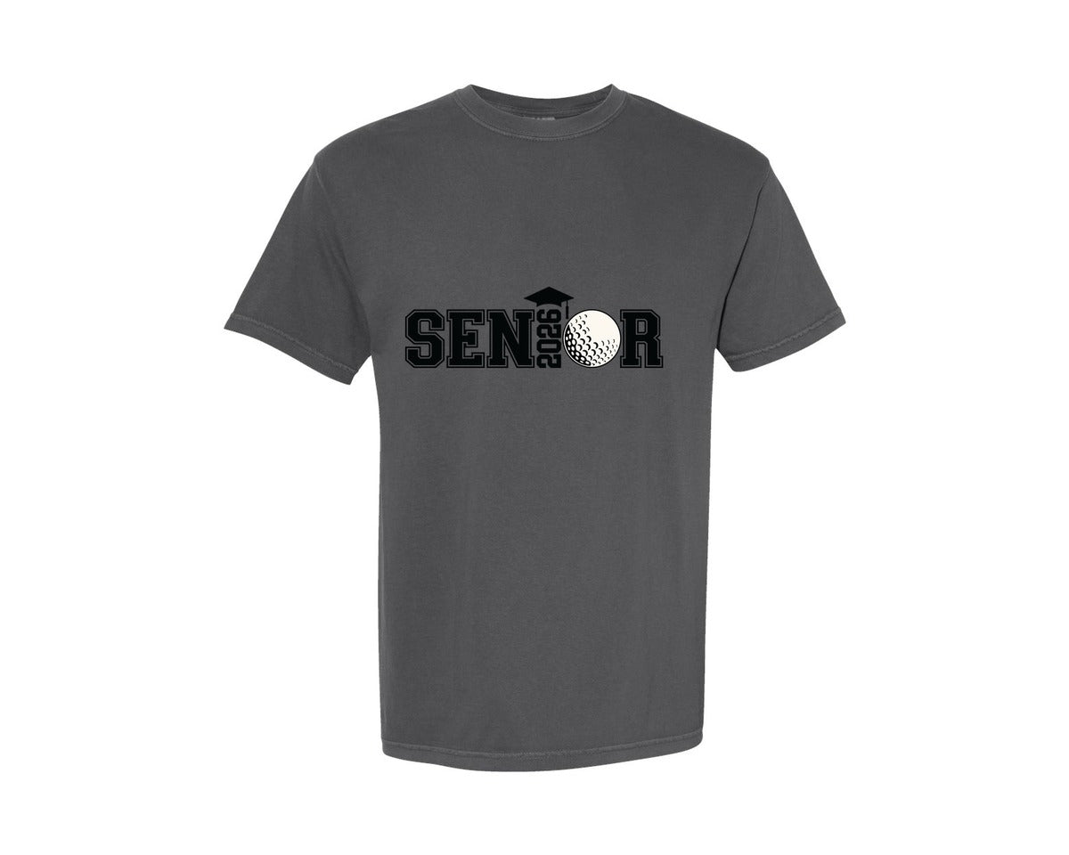 brand:Comfort Colors|color:Pepper|Senior Golf 2026 2026 Graduation Graphic T-Shirt