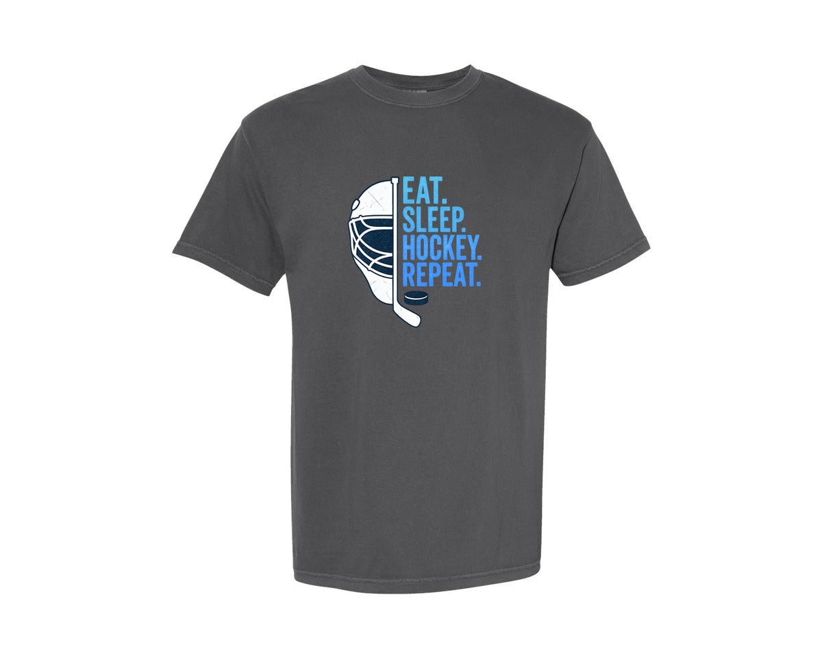 brand:Comfort Colors|color:Pepper|Ice Hockey T Shirt Design Graphic T-Shirt