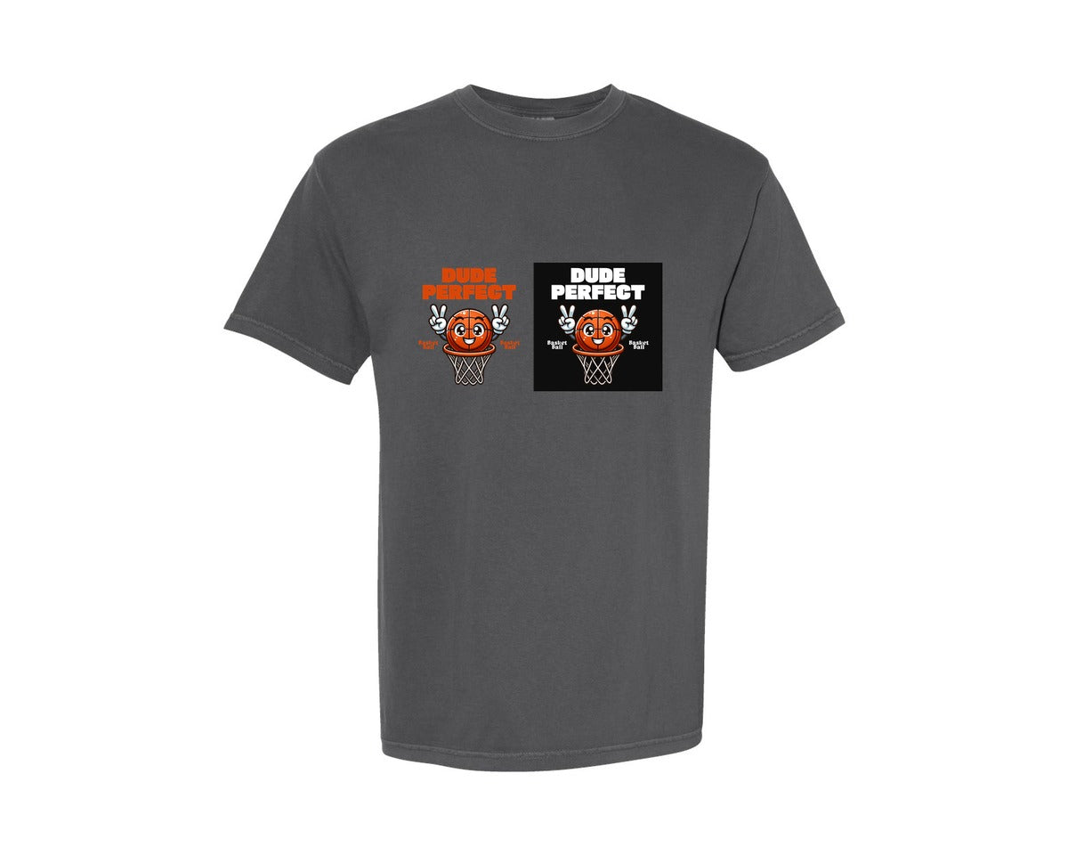 brand:Comfort Colors|color:Pepper|Dude Perfect Basketball Design Graphic T-Shirt