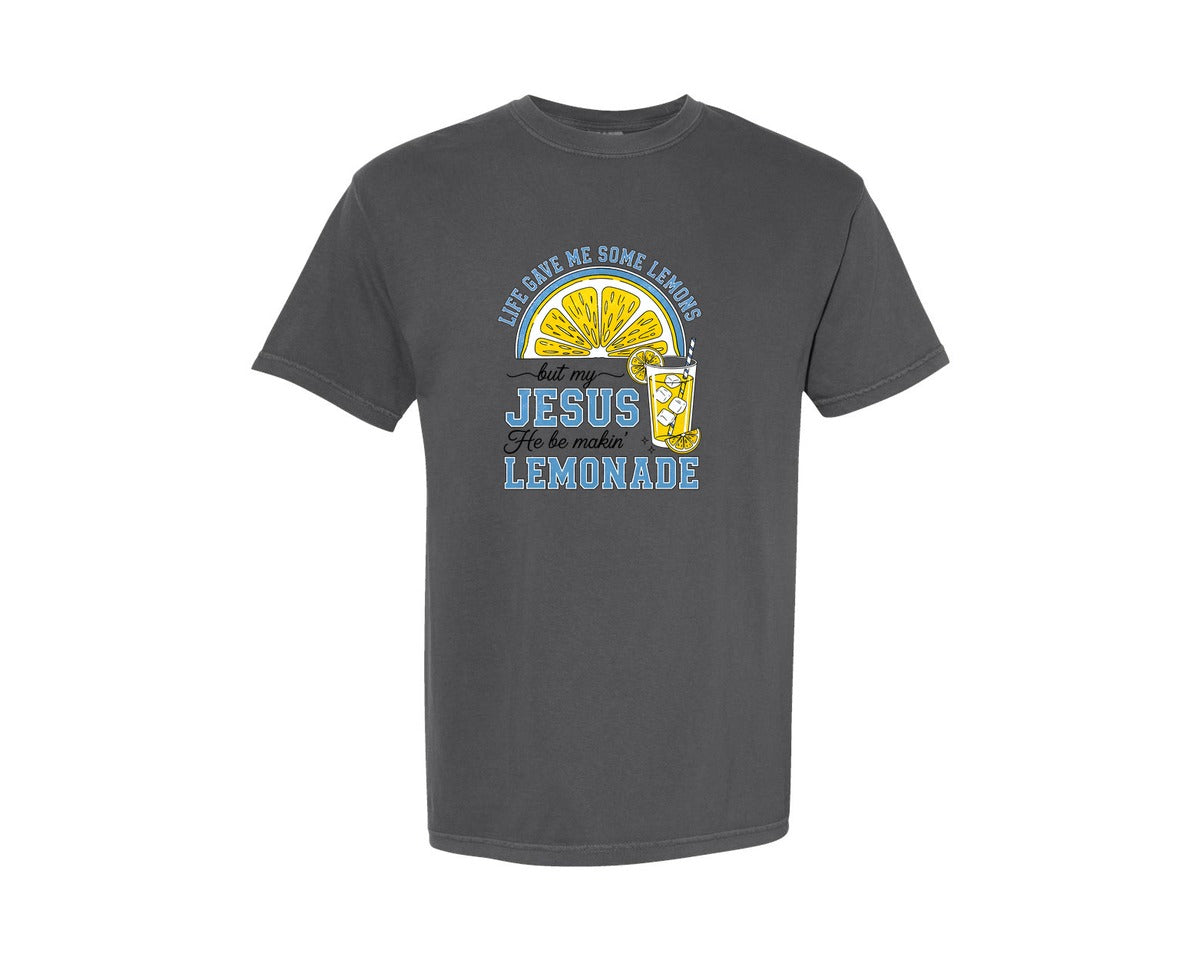 brand:Comfort Colors|color:Pepper|Jesus Lemonade Christian Graphic T-Shirt