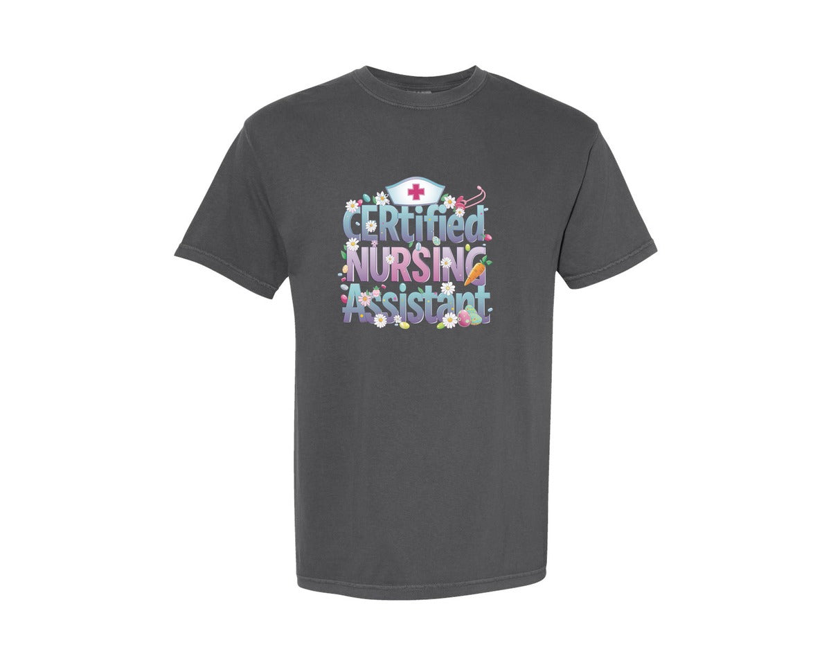 brand:Comfort Colors|color:Pepper|Certified Nursing Assistant Cna Nurse 3 Graphic T-Shirt