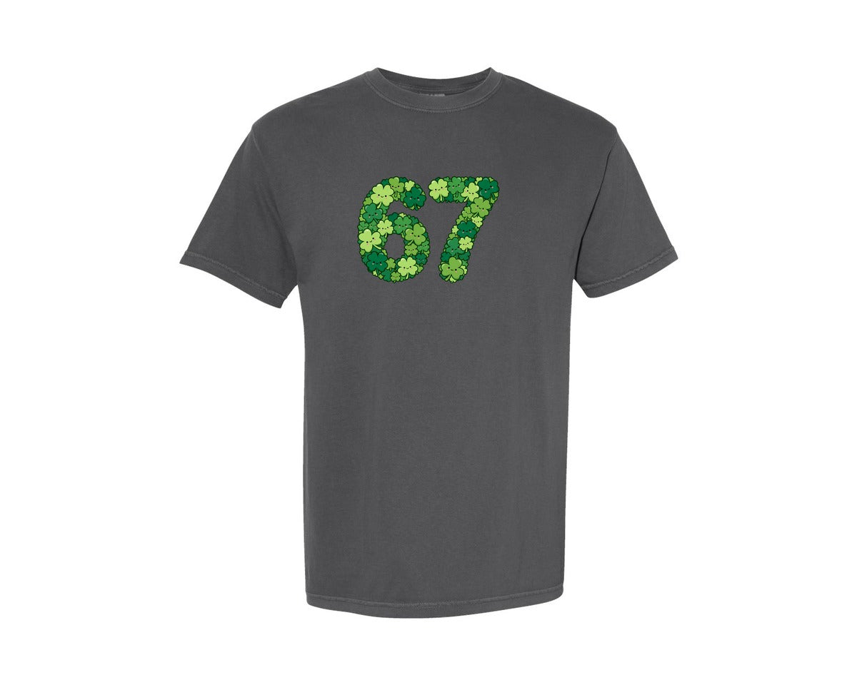 brand:Comfort Colors|color:Pepper|Funny Shamrock 67 St Patricks Day Graphic T-Shirt