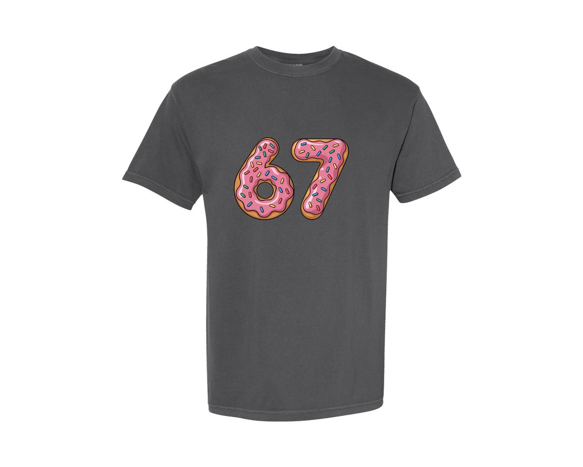 brand:Comfort Colors|color:Pepper|Six Seven Donuts Sprinkles Sports Graphic T-Shirt