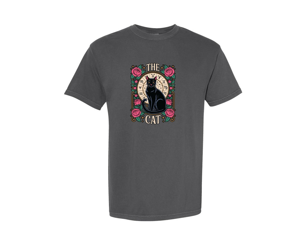brand:Comfort Colors|color:Pepper|Hippie Cat Graphic T-Shirt