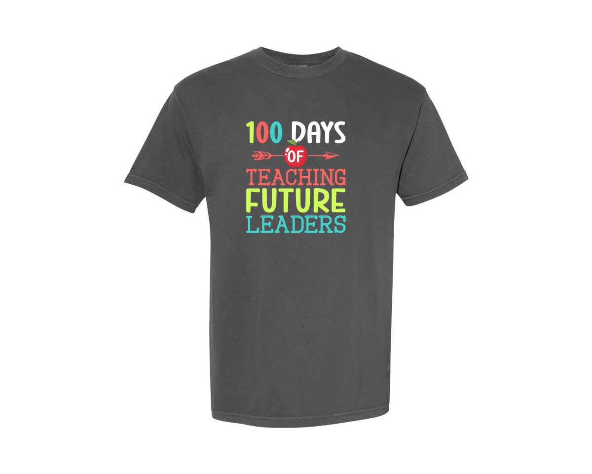 brand:Comfort Colors|color:Pepper|100 Days School Teacher Shirt Graphic T-Shirt