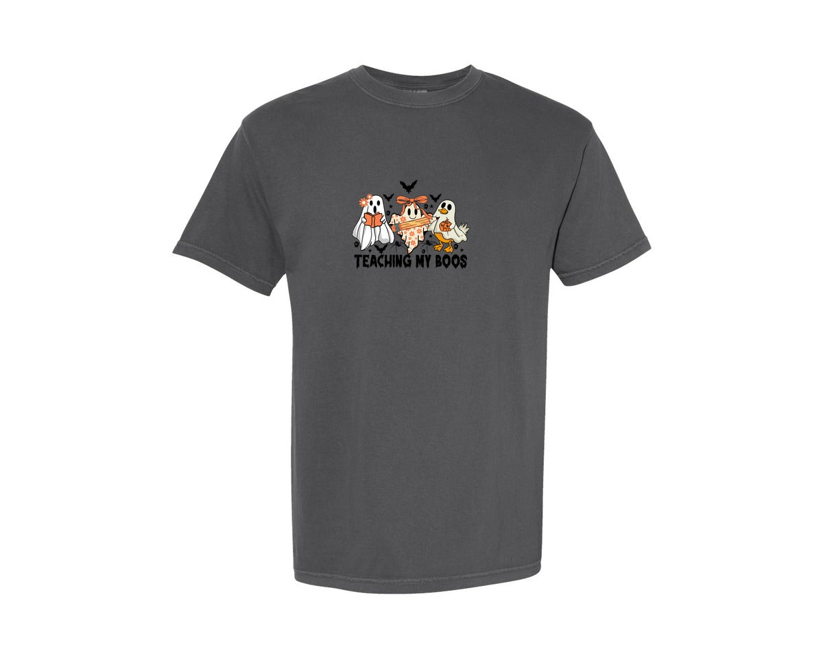 brand:Comfort Colors|color:Pepper|Retro Teaching My Boos Back To School Graphic T-Shirt