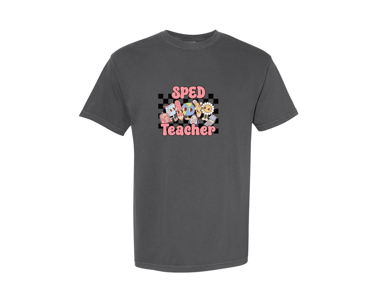 brand:Comfort Colors|color:Pepper|Retro Sped Special Ed Teacher School Graphic T-Shirt