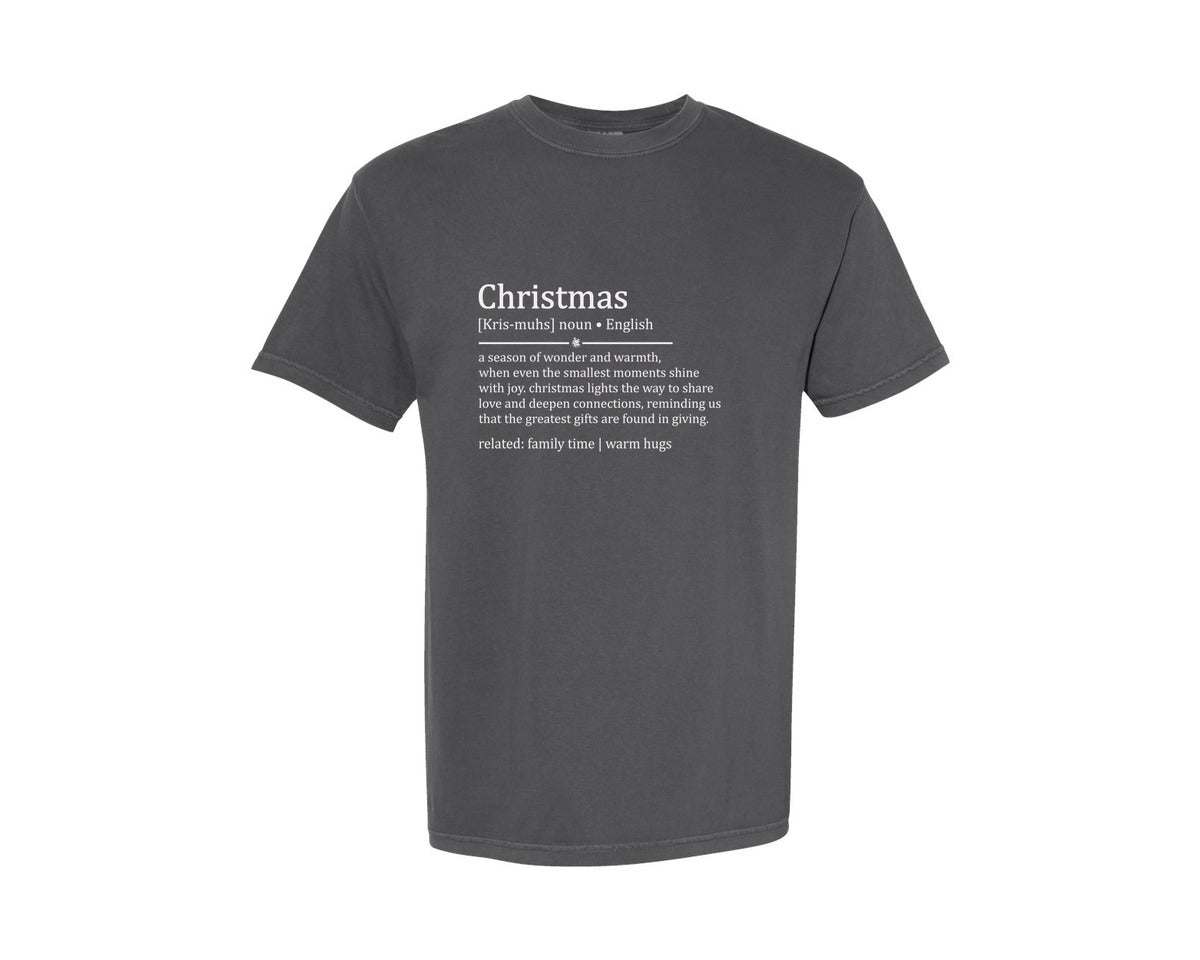 brand:Comfort Colors|color:Pepper|Christmas Definition Svgholiday Art Graphic T-Shirt