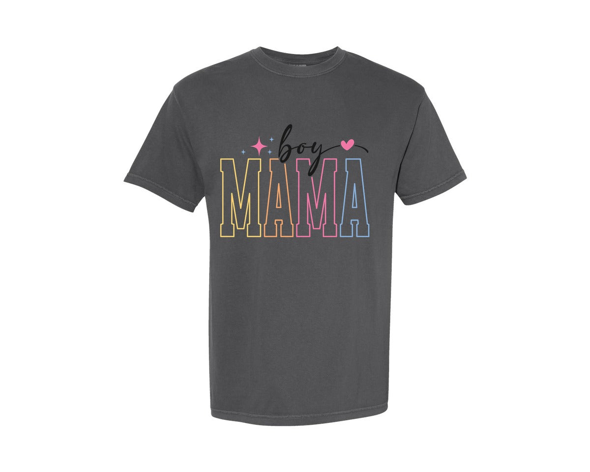 brand:Comfort Colors|color:Pepper|Boy Mama Mom Mama T Shirt Graphic T-Shirt