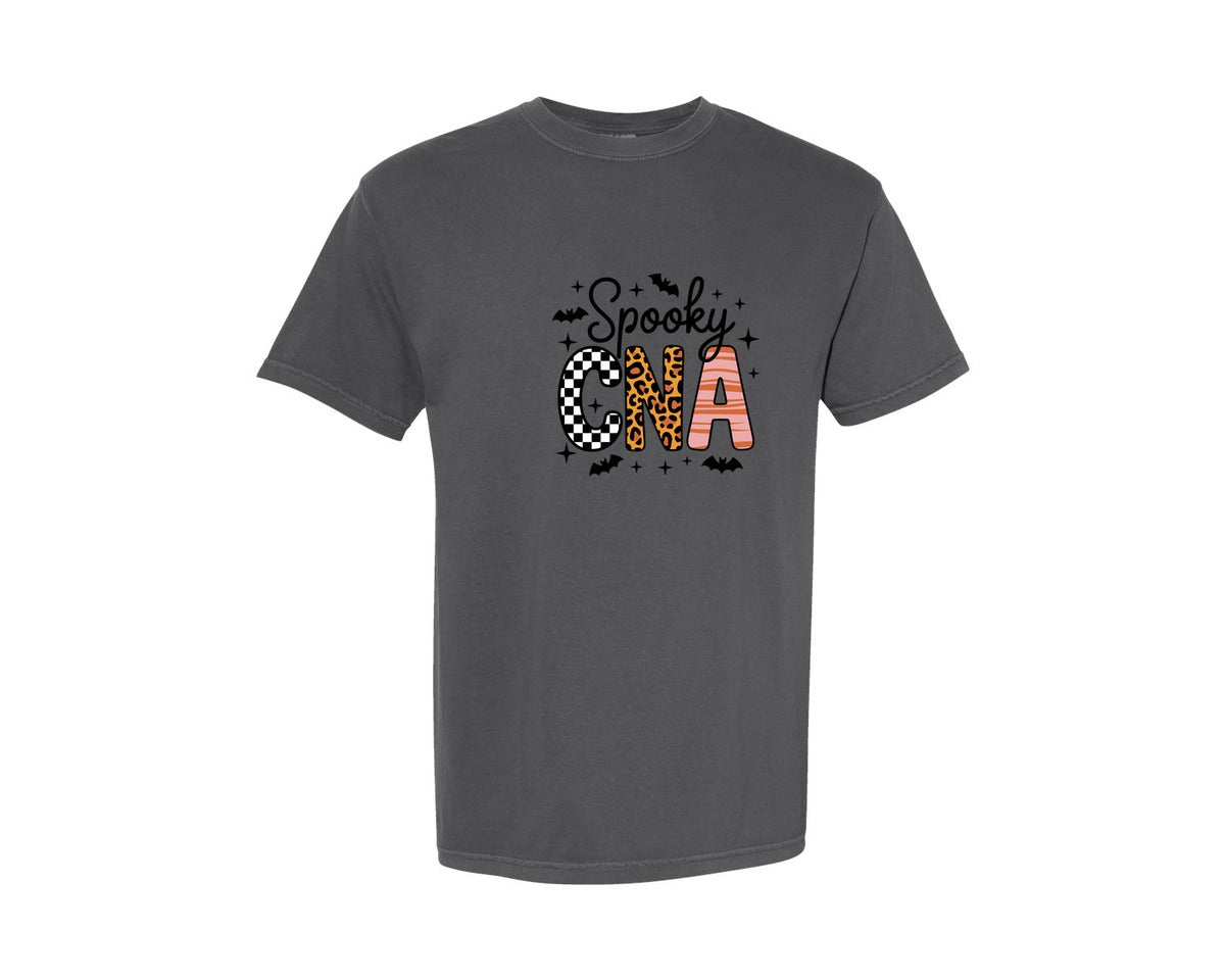 brand:Comfort Colors|color:Pepper|Retro Halloween Nurse T Shirt Design 2 Graphic T-Shirt