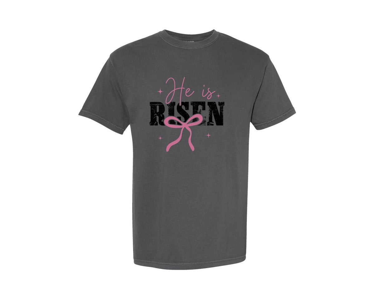 brand:Comfort Colors|color:Pepper|Christian Easter He Is Risen 2 Graphic T-Shirt