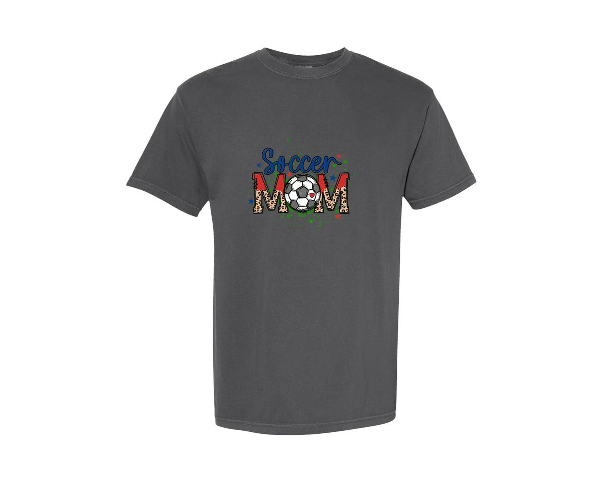 brand:Comfort Colors|color:Pepper|Soccer Mama Soccer Shirt Design Graphic T-Shirt