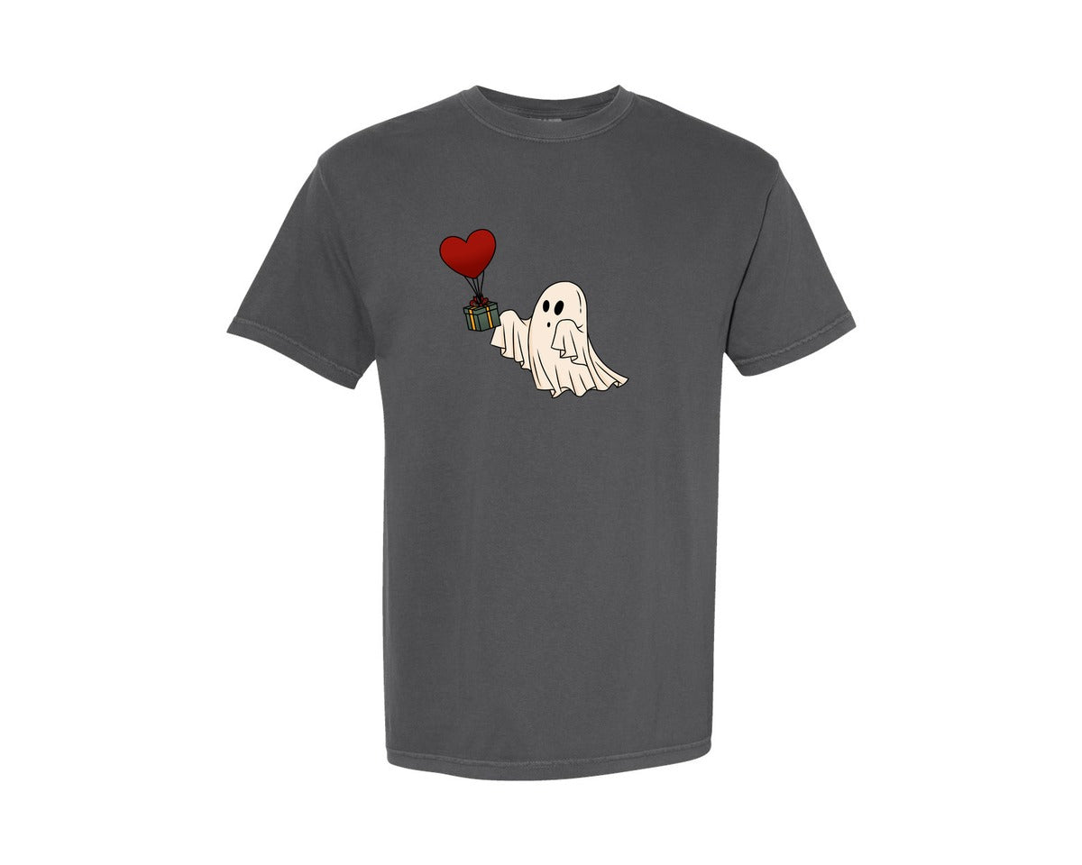 brand:Comfort Colors|color:Pepper|Valentines Day Retro Ghosts Graphic T-Shirt