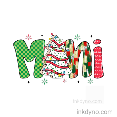 Preppy Mini , Tree Cake DTF Transfer – Ready to Press (Christmas)