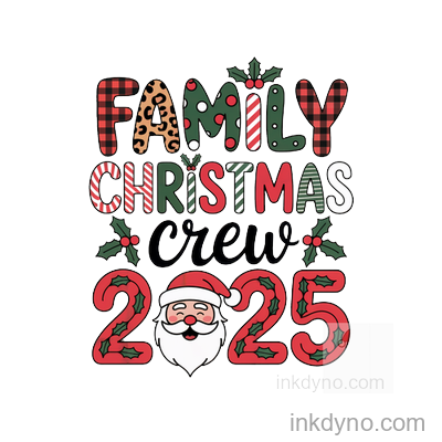 Retro Family Crew 2025 -01 DTF Transfer – Ready to Press (Christmas)