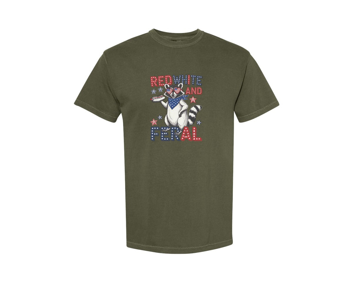 brand:Comfort Colors|color:Sage Green|4Th Of July Vintage Design Graphic T-Shirt