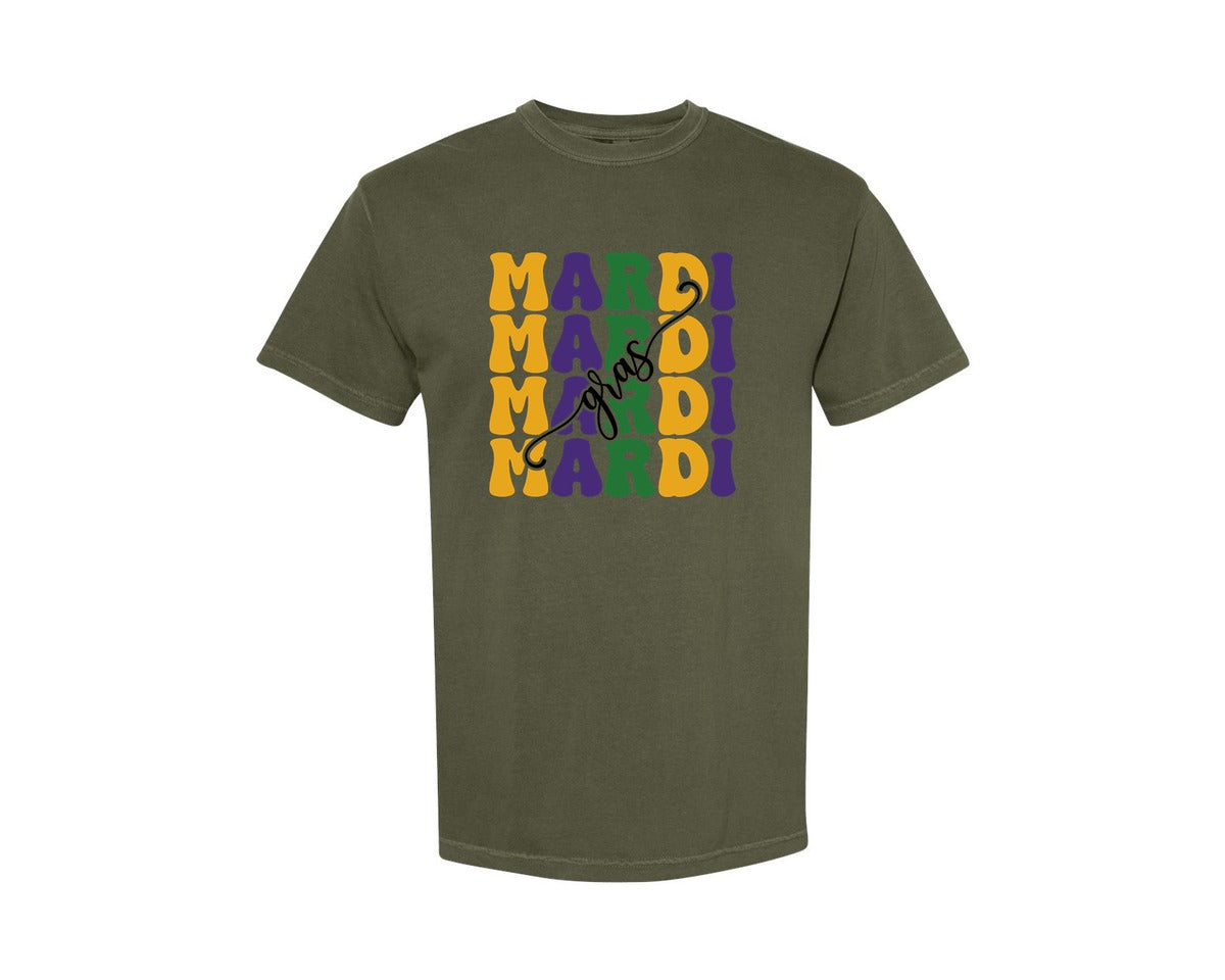 brand:Comfort Colors|color:Sage Green|Mardi Gras 24 Graphic T-Shirt