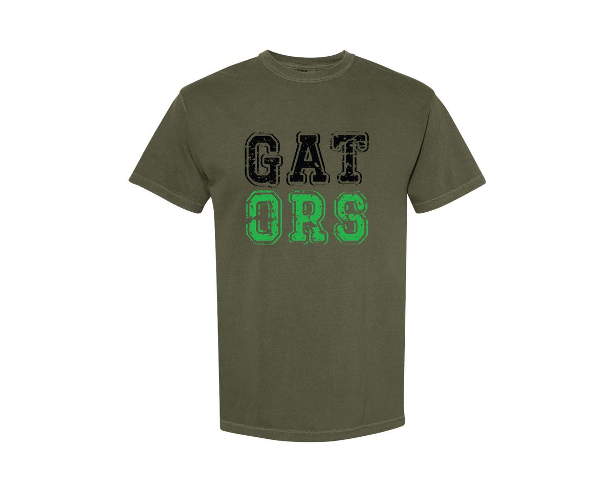brand:Comfort Colors|color:Sage Green|Go Gators Funny Alligator 2 Graphic T-Shirt