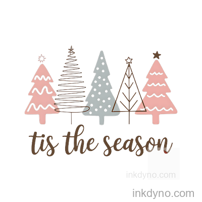 Tis The Season, Tree DTF Transfer – Ready to Press (Christmas)