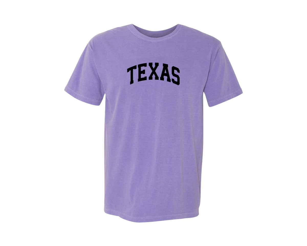 brand:Comfort Colors|color:Violet|Texas Usa City State Shirt Graphic T-Shirt