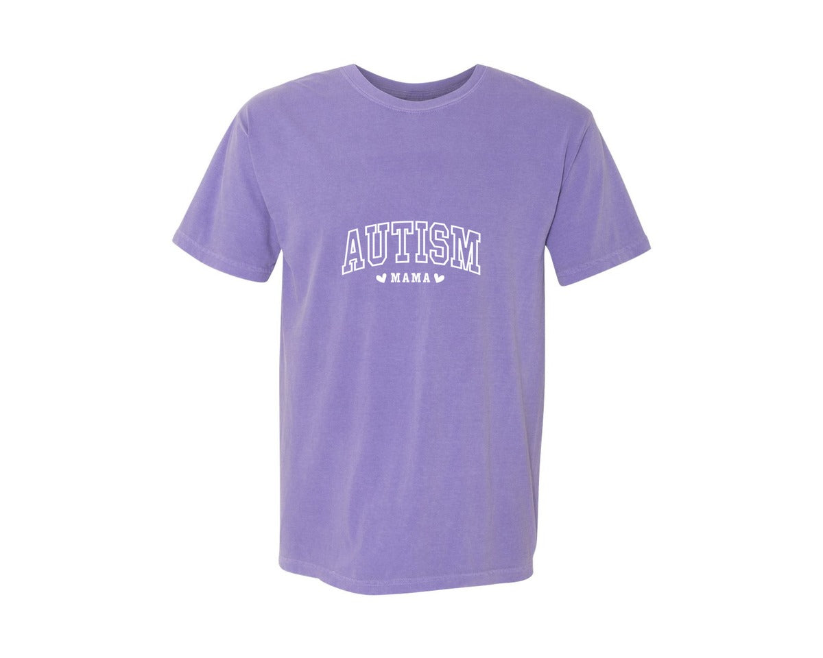 brand:Comfort Colors|color:Violet|Autism Awareness Autism Mama 2 Graphic T-Shirt