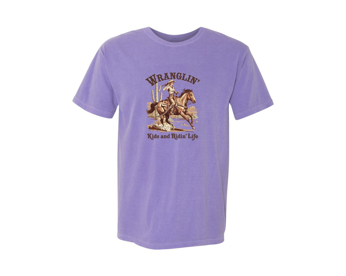 brand:Comfort Colors|color:Violet|Western Mothers Day Mom 2 Graphic T-Shirt