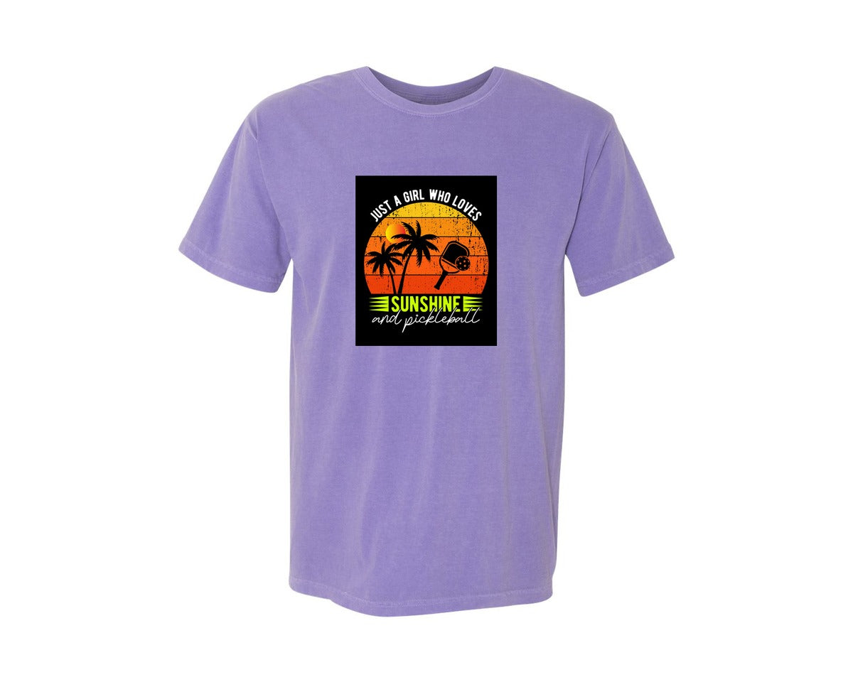 brand:Comfort Colors|color:Violet|Pickleball Funny Retro Vintage T Shirt 3 Graphic T-Shirt