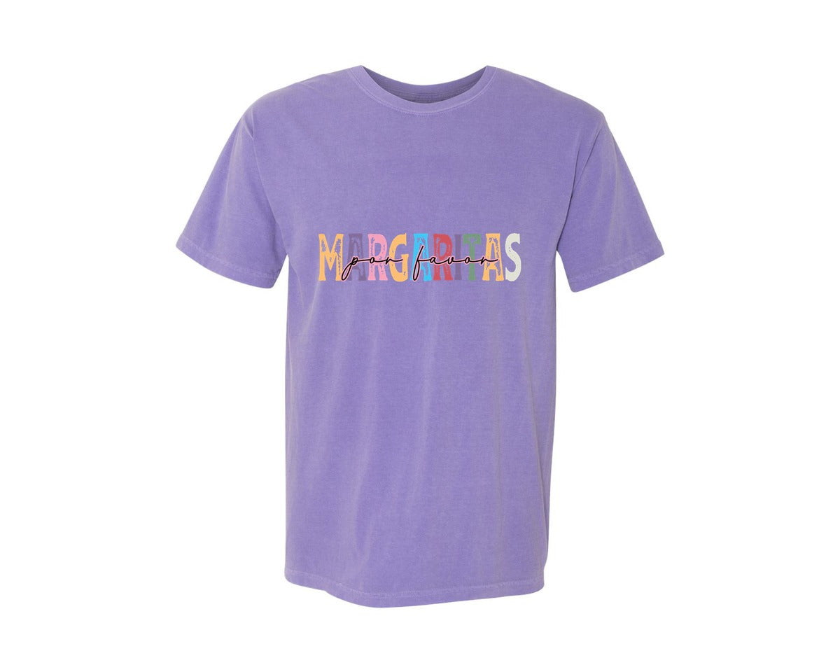 brand:Comfort Colors|color:Violet|Margaritas Por Favor 2 Graphic T-Shirt