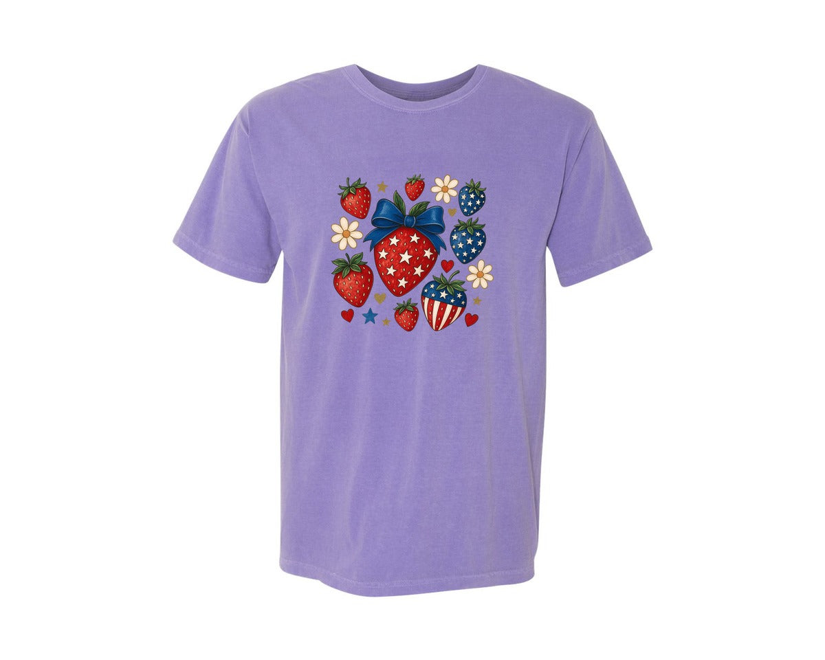 brand:Comfort Colors|color:Violet|4Th Of July Independence Day 2 Graphic T-Shirt