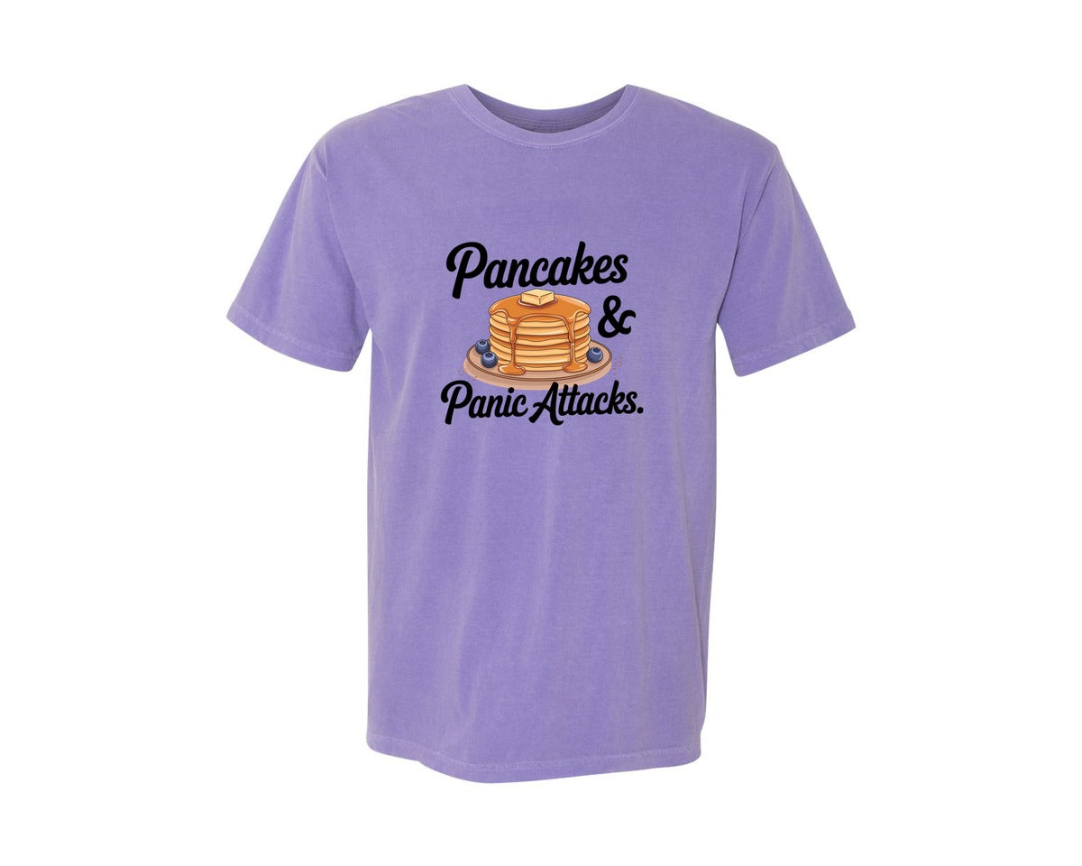 brand:Comfort Colors|color:Violet|Pancakes Panic Attacks Graphic T-Shirt