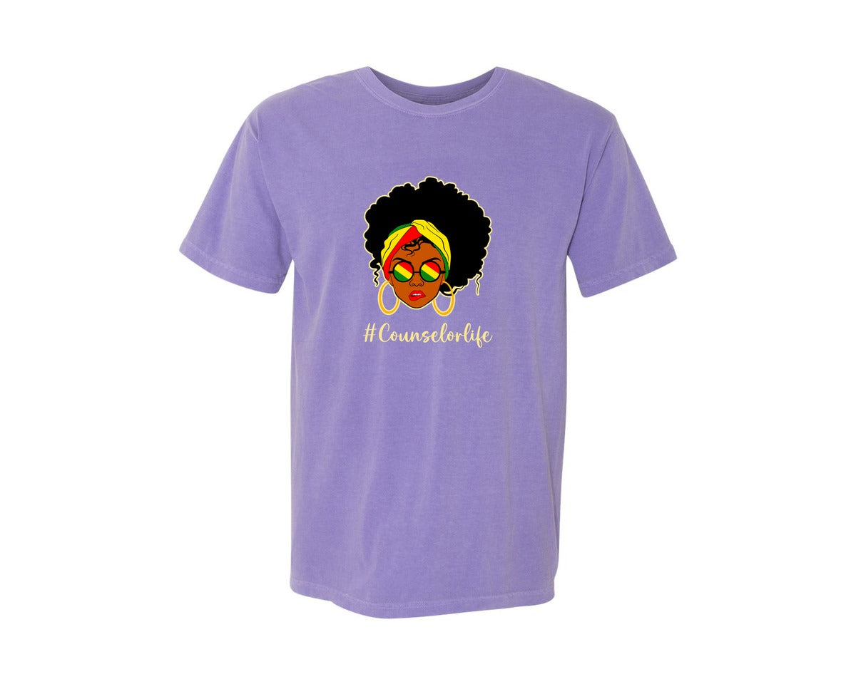 brand:Comfort Colors|color:Violet|Counselor Life Career T Shirt Graphic T-Shirt