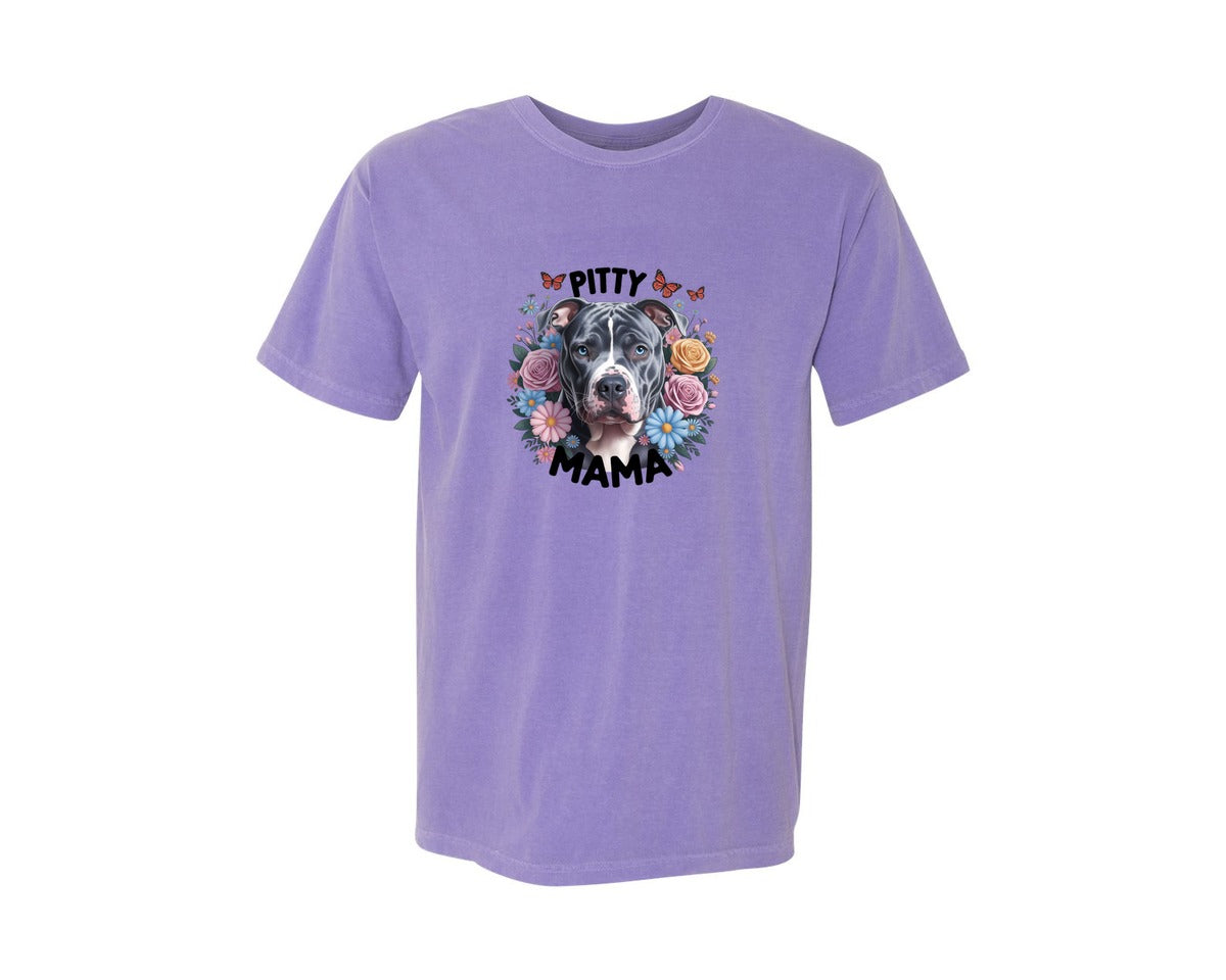 brand:Comfort Colors|color:Violet|Pitty Mama Cute Pitbull Dog 2 Graphic T-Shirt