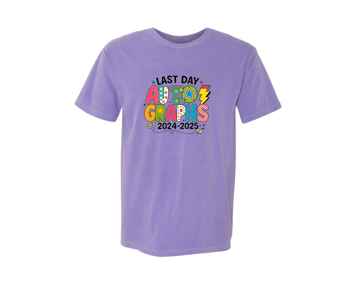 brand:Comfort Colors|color:Violet|Last Day Autographs 2025 Graphic T-Shirt