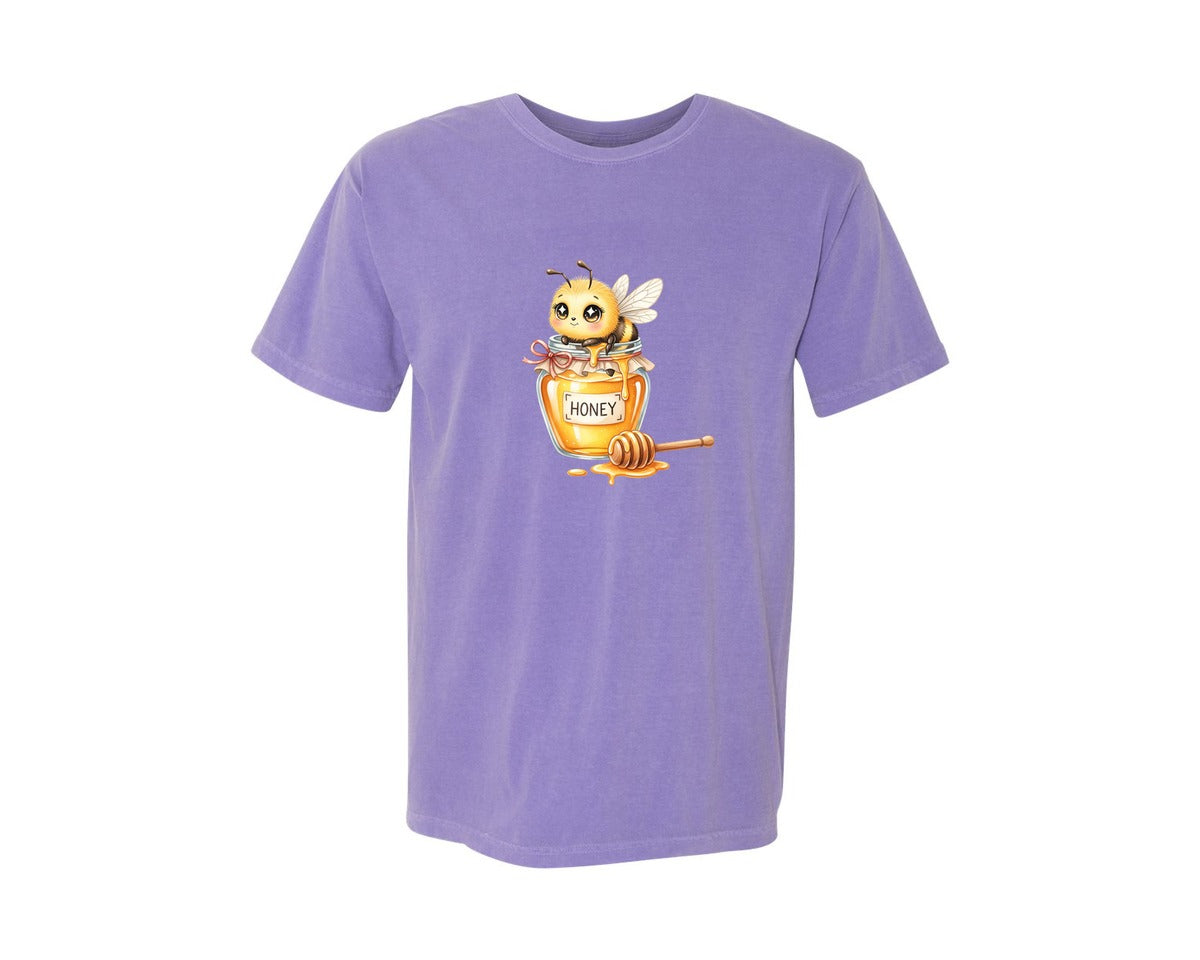 brand:Comfort Colors|color:Violet|Back To School Bee 30 Graphic T-Shirt