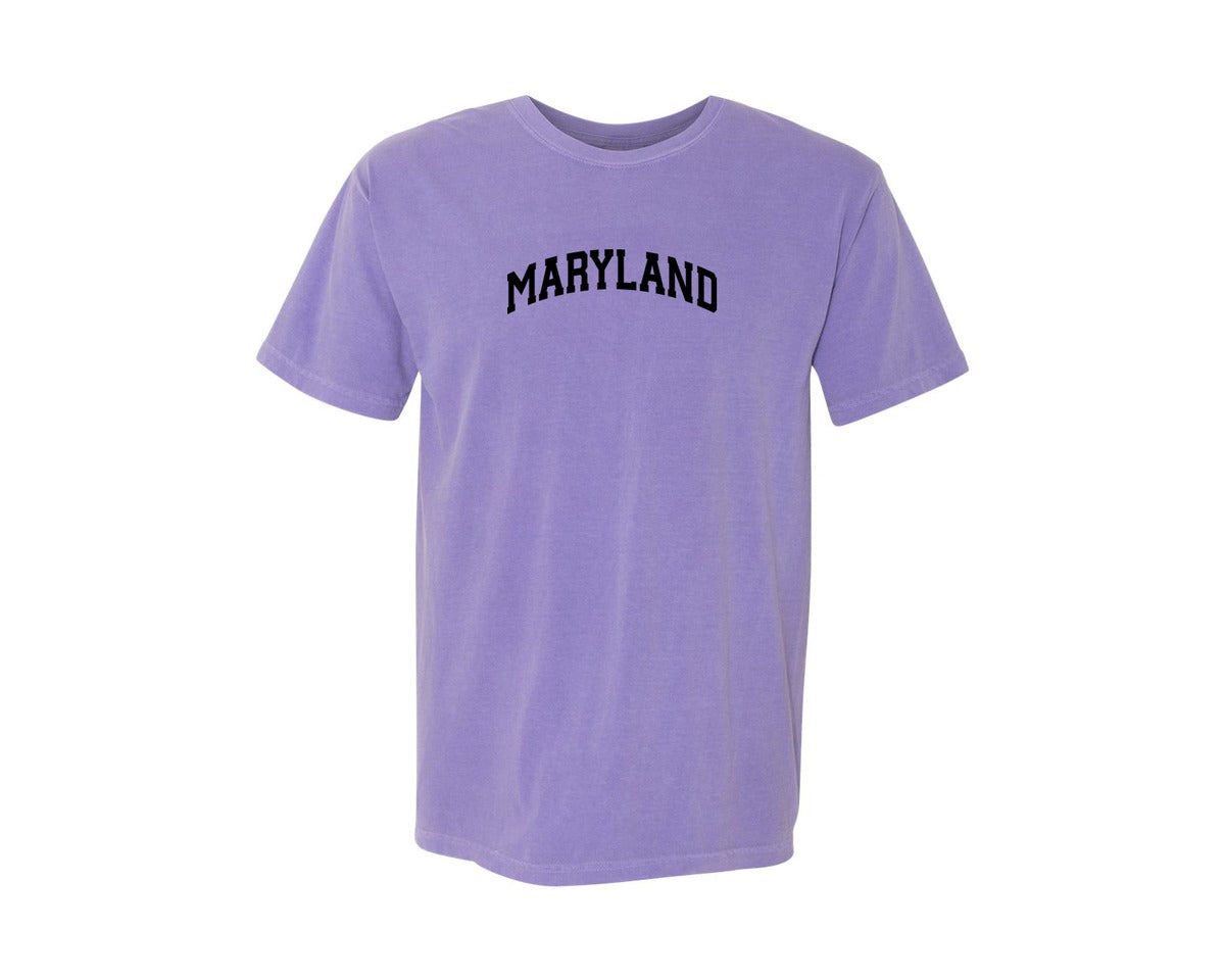 brand:Comfort Colors|color:Violet|Maryland Usa City State Shirt Graphic T-Shirt
