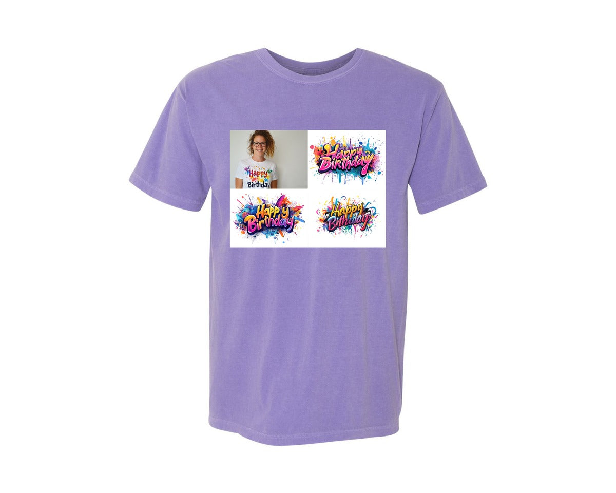 brand:Comfort Colors|color:Violet|Happy Birthday T Shirt Design 69 Graphic T-Shirt