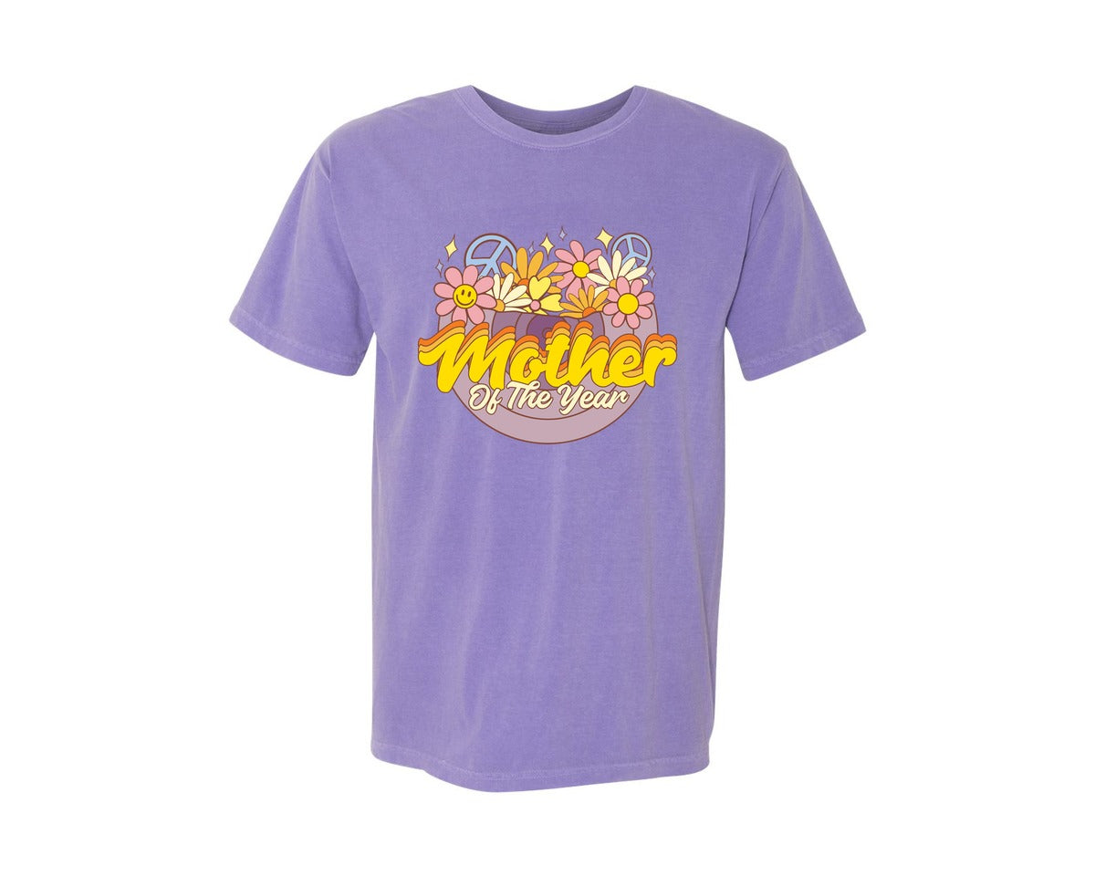 brand:Comfort Colors|color:Violet|Mother Of The Year T Shirt Mom Days Graphic T-Shirt