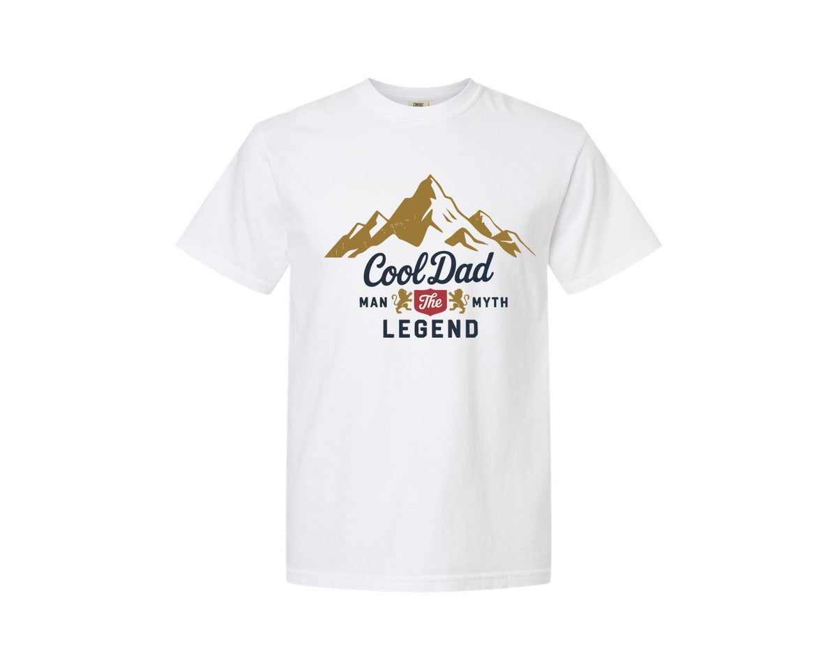 brand:Comfort Colors|color:White|Cool Dad The Man Myth Legend Graphic T-Shirt