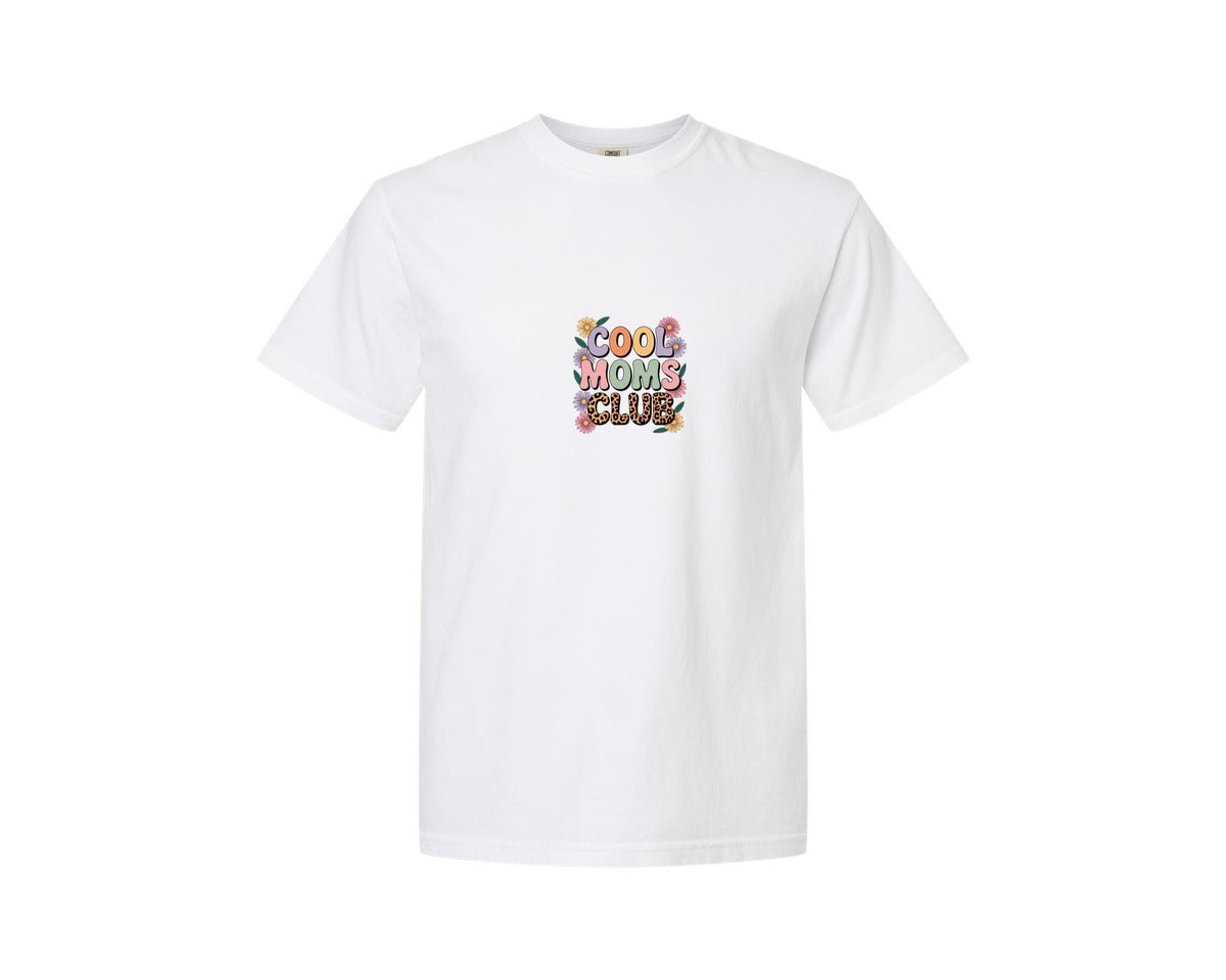 brand:Comfort Colors|color:White|Cool Moms Club Shirt Funny Mom Graphic T-Shirt