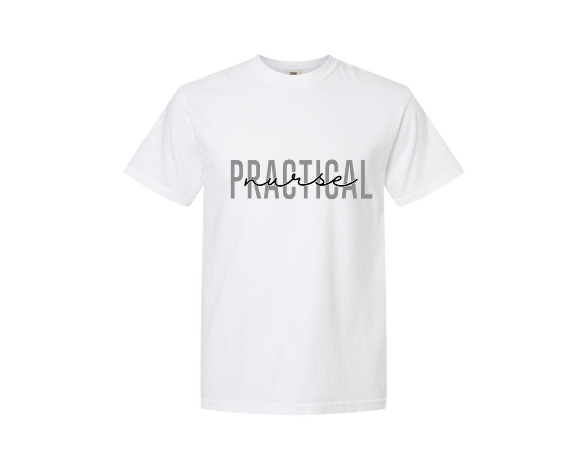 brand:Comfort Colors|color:White|Practical Nurse Lpn Graphic T-Shirt