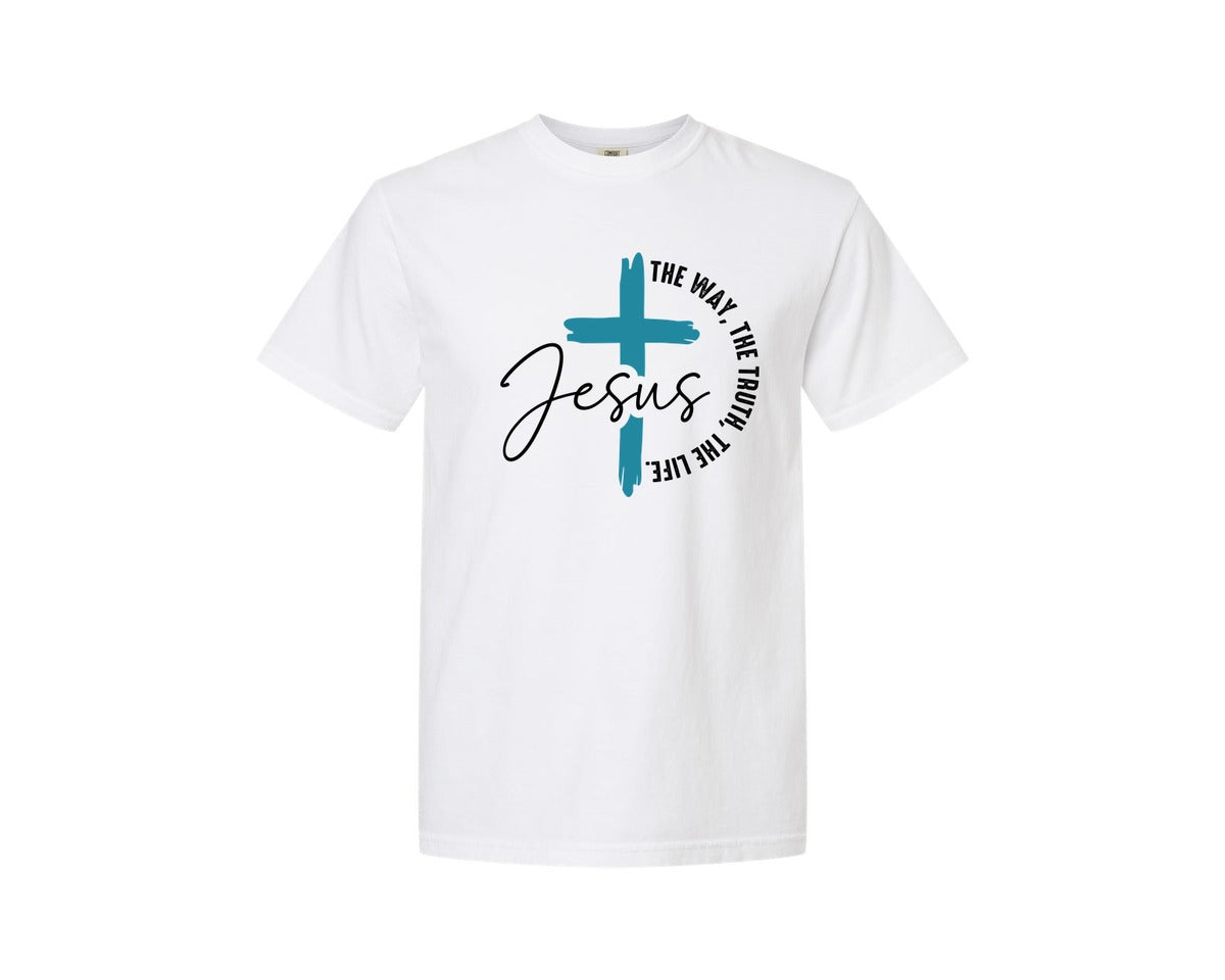 brand:Comfort Colors|color:White|Jesus The Way The Truth The Life 78 Graphic T-Shirt