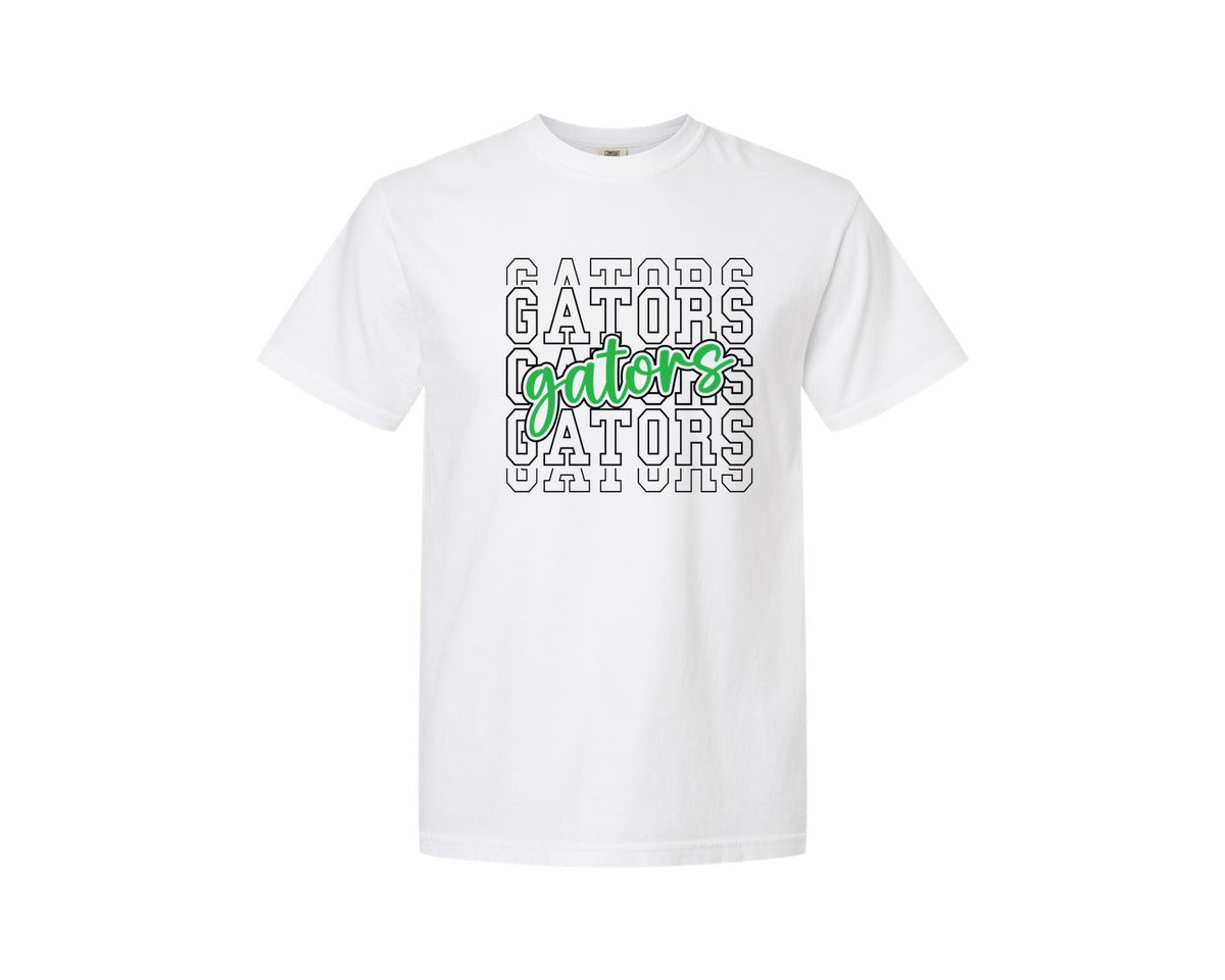 brand:Comfort Colors|color:White|Go Gators Funny Alligator 5 Graphic T-Shirt