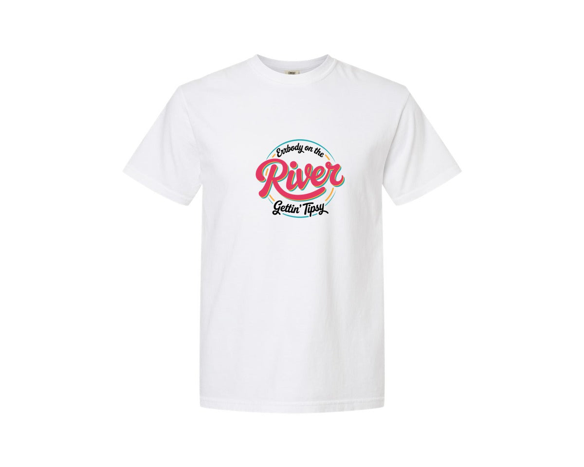 brand:Comfort Colors|color:White|Errbody On The River Getting Tipsy 2 Graphic T-Shirt