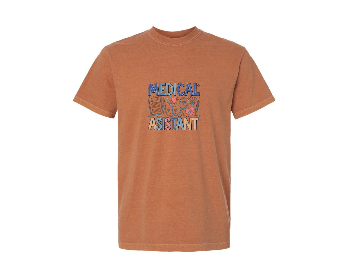 brand:Comfort Colors|color:Yam|Medical Assistant 7 Graphic T-Shirt